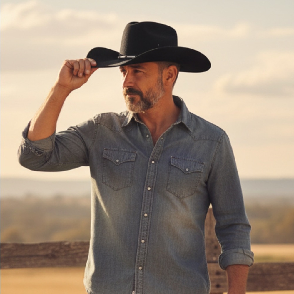 Pigalle black felt gone country cowboy hat! New!! Unisex